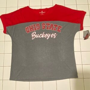 Ohio State Buckeyes OSU Colosseum Shirt With Bling Womans Size Medium NWT